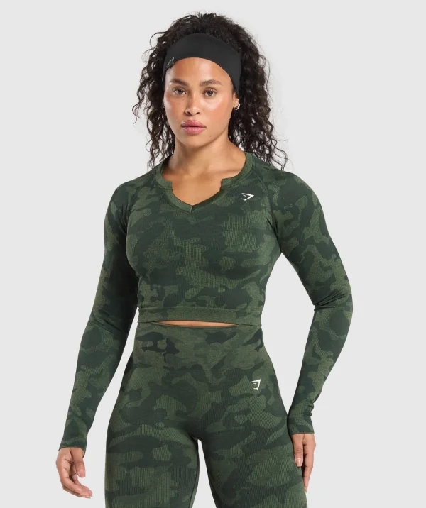 Adapt Camo Long Sleeve Crop Top