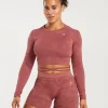 Adapt Camo Seamless Ribbed Long Sleeve Crop Top