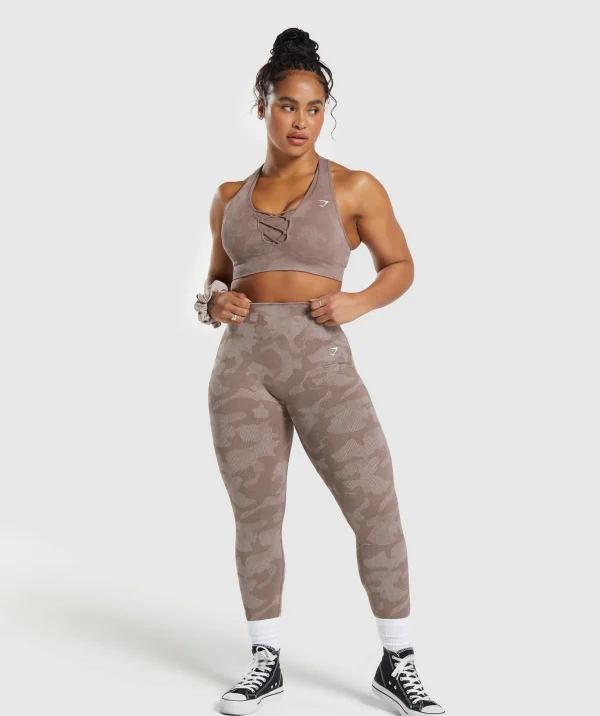 Adapt Camo Seamless Sports Bra- Mocha Mauve/Stone Pink