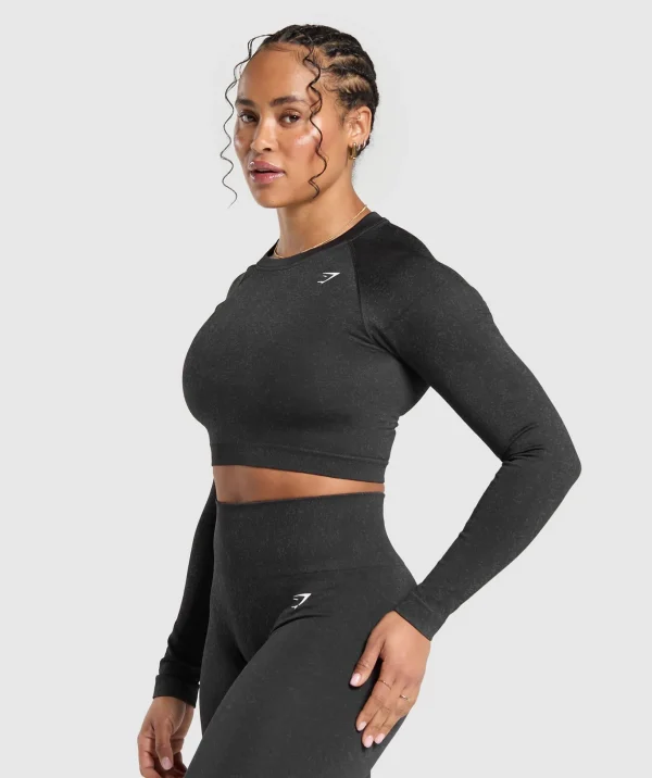 Adapt Fleck Seamless Long Sleeve Crop Top