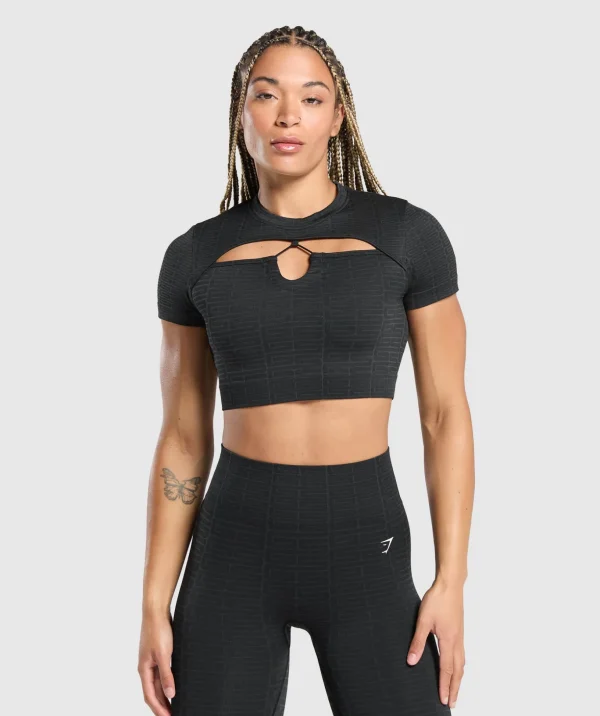 Adapt Monogram Seamless Ruched Crop Top