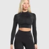 Caged Seamless Long Sleeve Crop Top