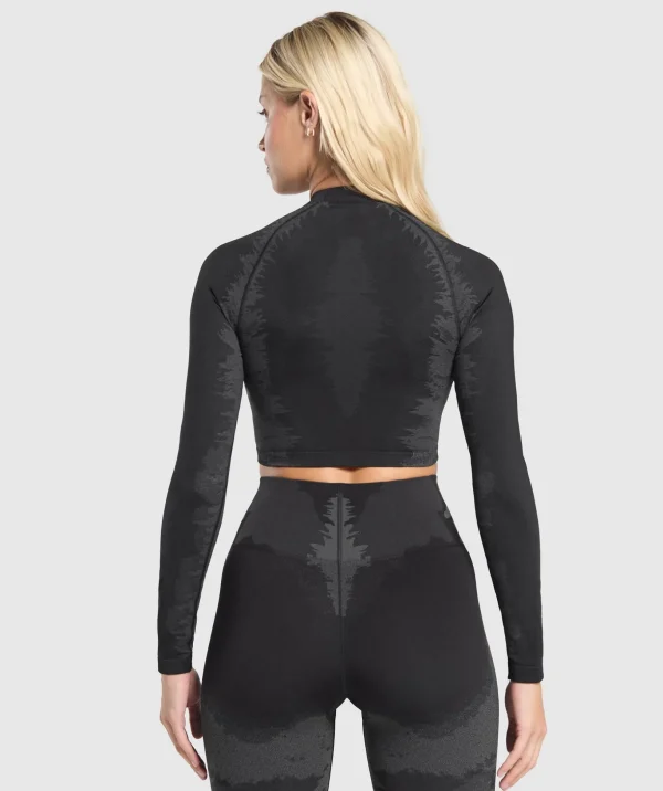 Caged Seamless Long Sleeve Crop Top