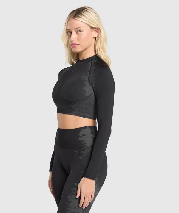 Caged Seamless Long Sleeve Crop Top