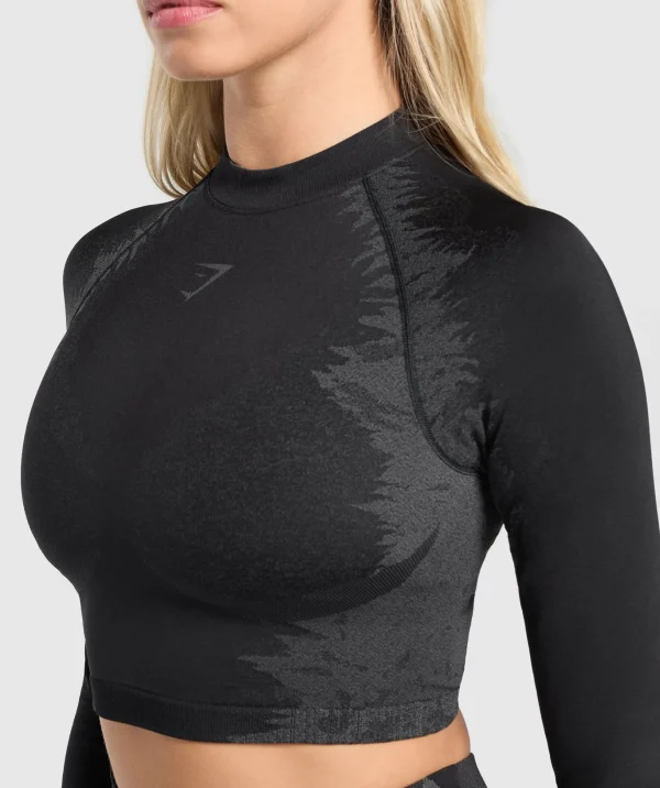 Caged Seamless Long Sleeve Crop Top