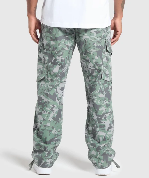 Camo Print Woven Cargo Pants