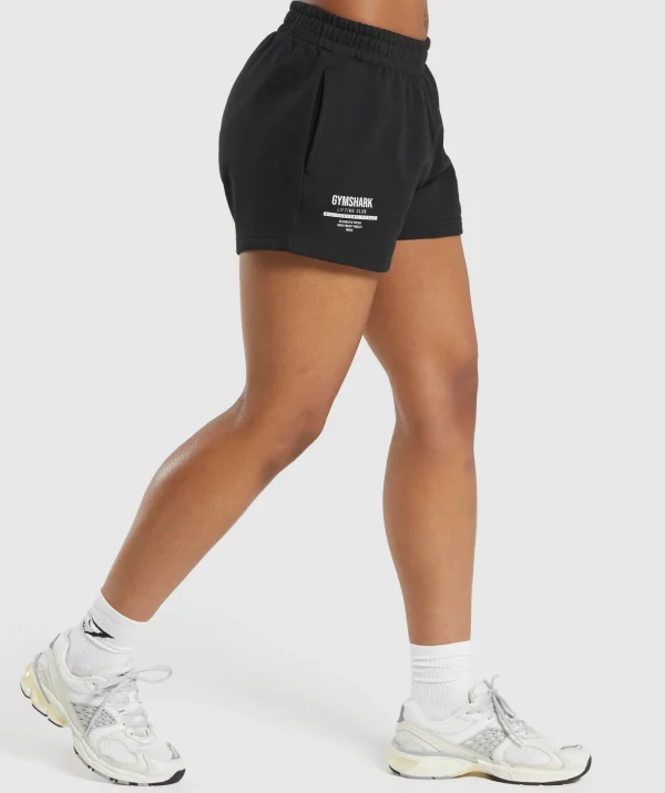 Care Label Graphic Brushed Shorts