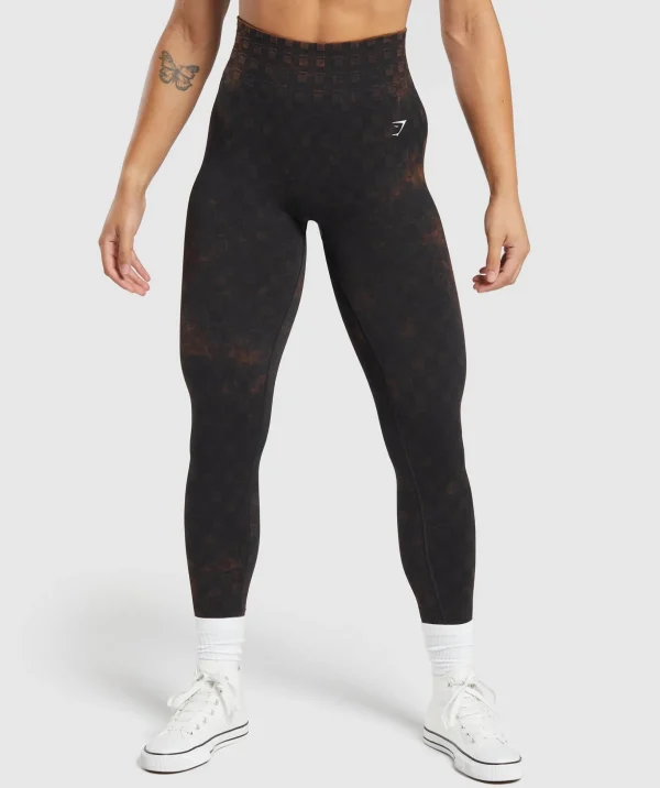 Check Seamless Washed Leggings