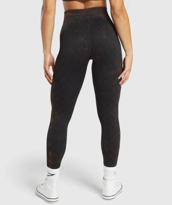 Check Seamless Washed Leggings