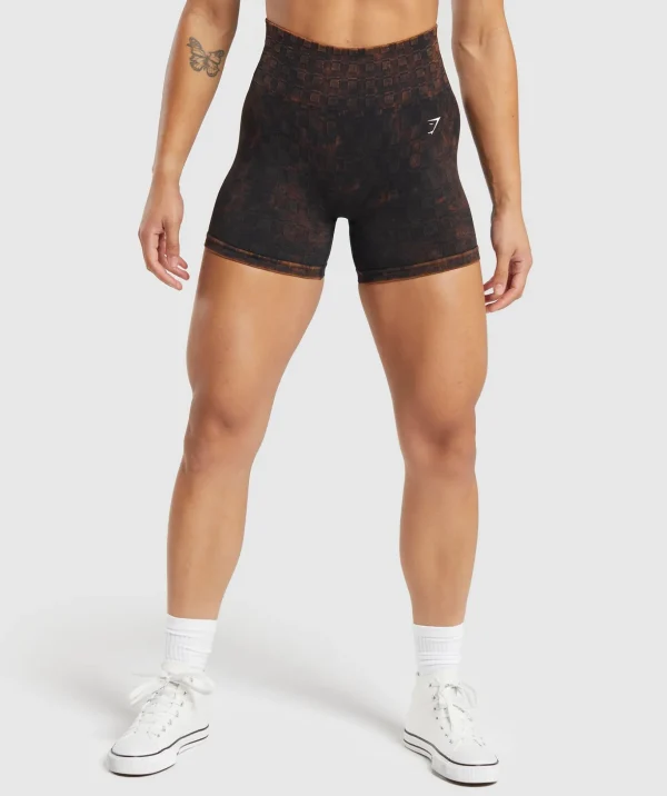 Check Seamless Washed Shorts