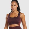 Check Seamless Washed Sports Bra