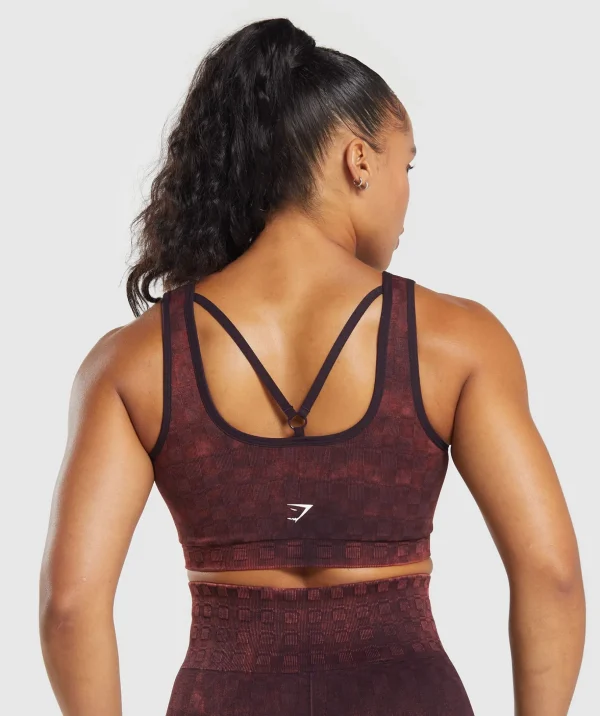 Check Seamless Washed Sports Bra