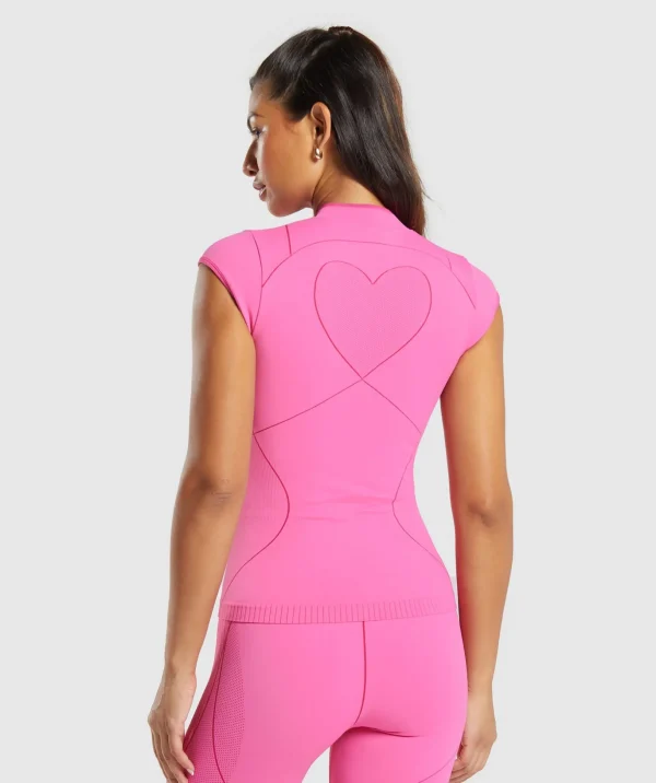 Contour Heart Seamless Short Sleeve Top