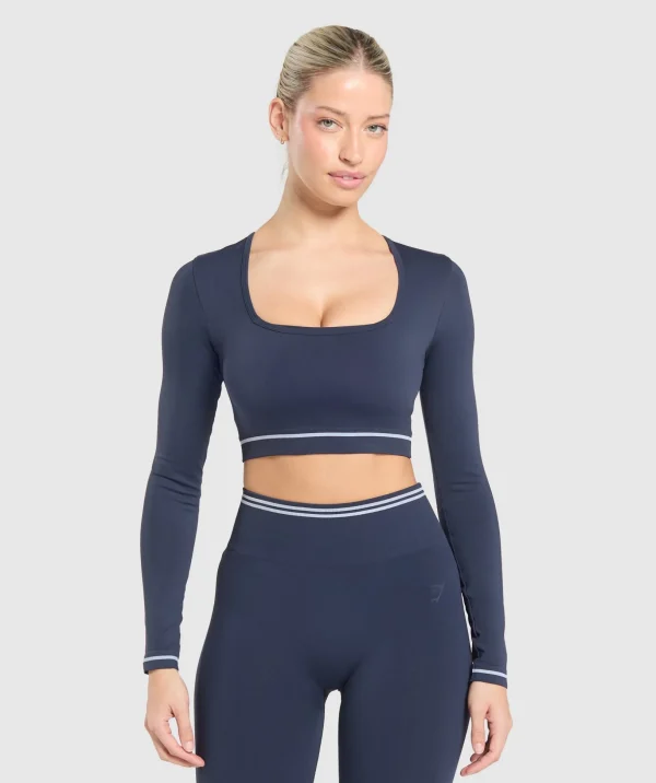 Contrast Seamless Crop Top