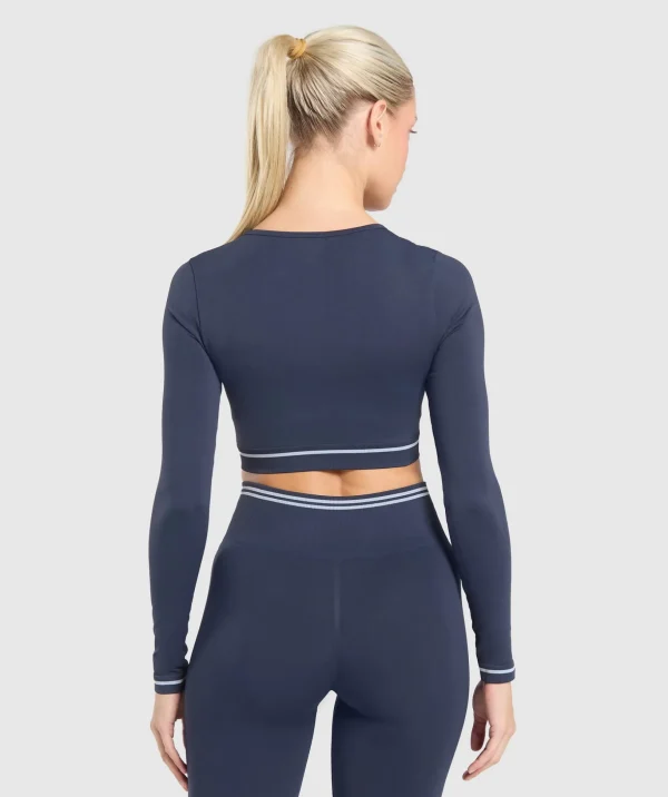 Contrast Seamless Crop Top