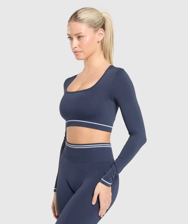 Contrast Seamless Crop Top