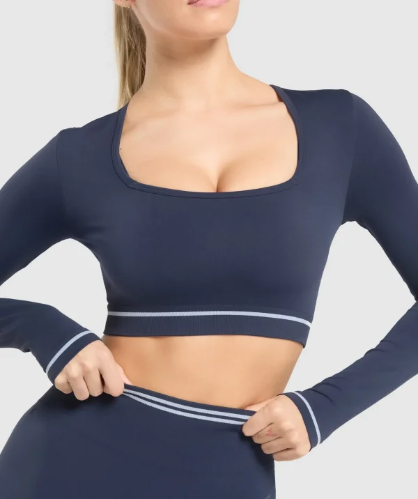 Contrast Seamless Crop Top