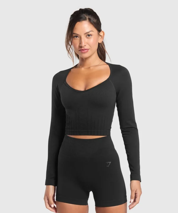 Corset Seamless Long Sleeve Top