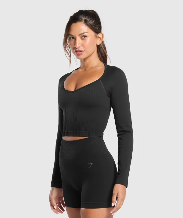 Corset Seamless Long Sleeve Top