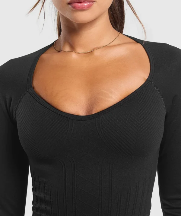 Corset Seamless Long Sleeve Top