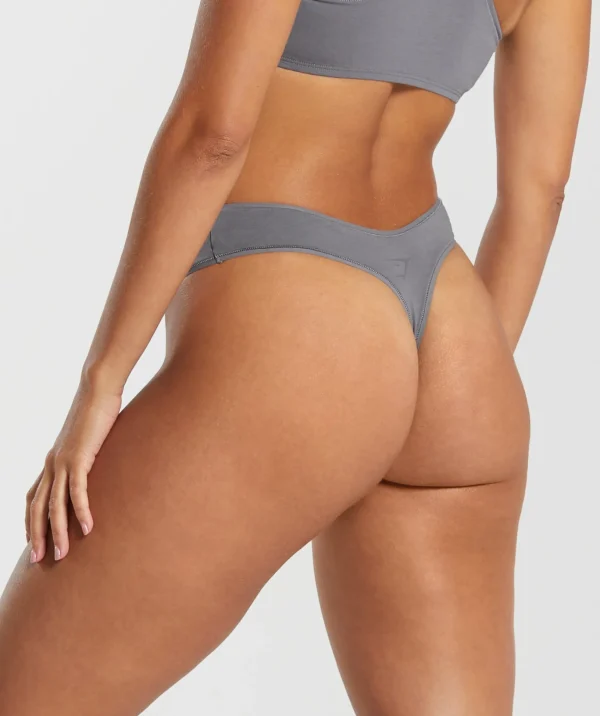 Cotton Dipped Front Thong