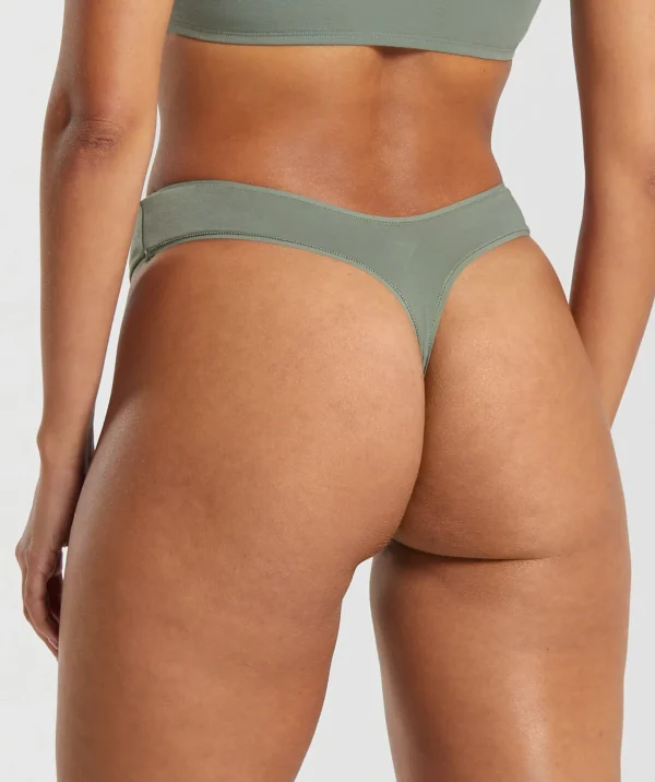 Cotton Dipped Front Thong