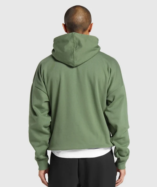 Crest Oversized Zip Up Hoodie