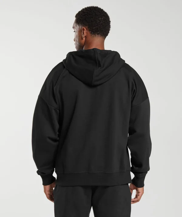 Crest Oversized Zip Up Hoodie