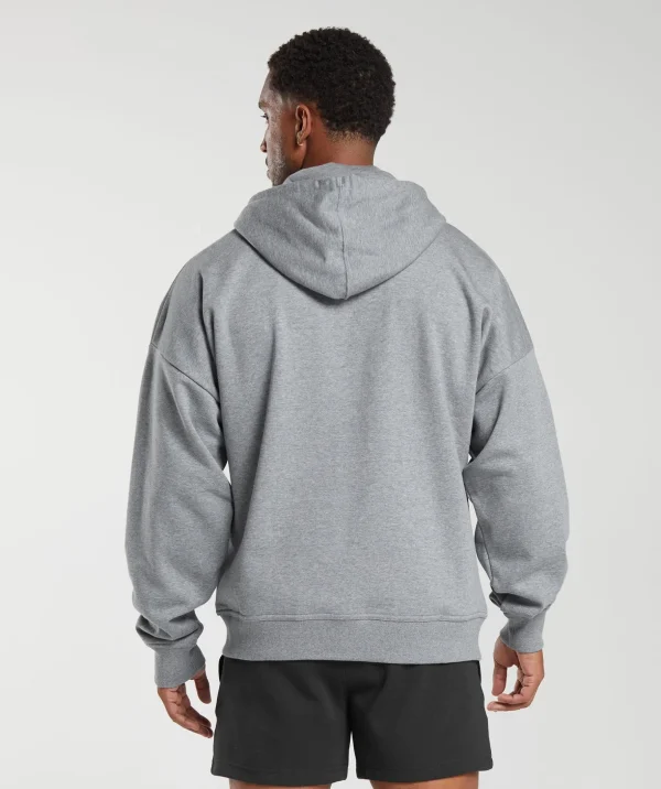 Crest Oversized Zip Up Hoodie