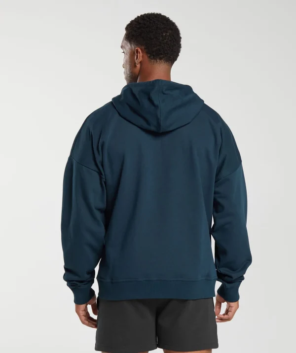 Crest Oversized Zip Up Hoodie