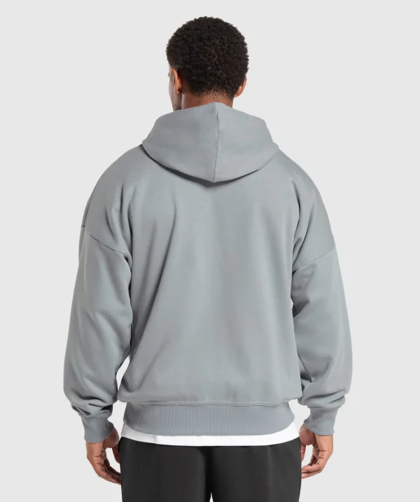 Crest Oversized Zip Up Hoodie