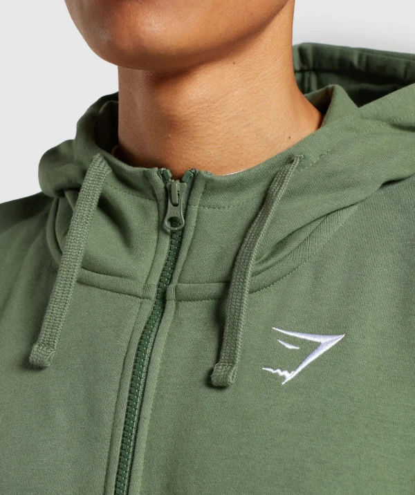 Crest Oversized Zip Up Hoodie