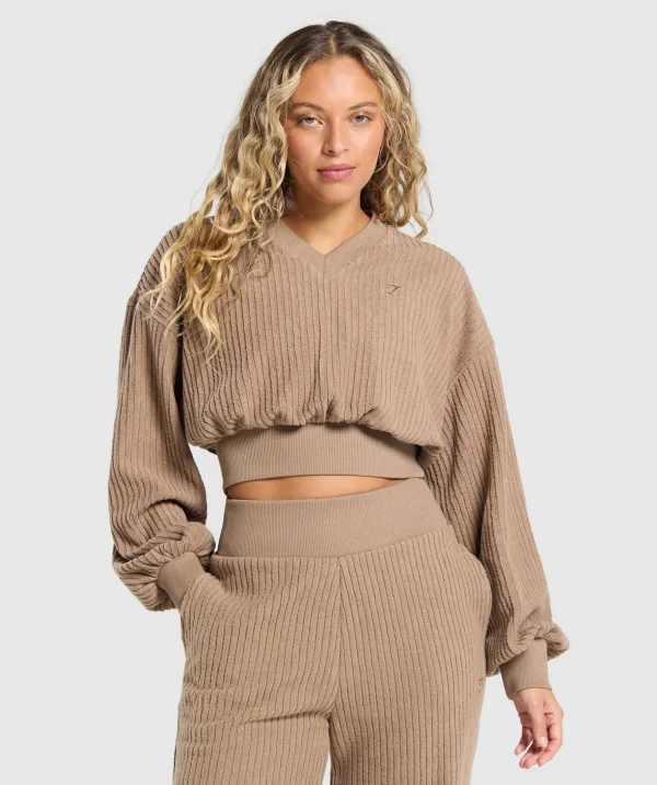 Cropped Cord Sweater