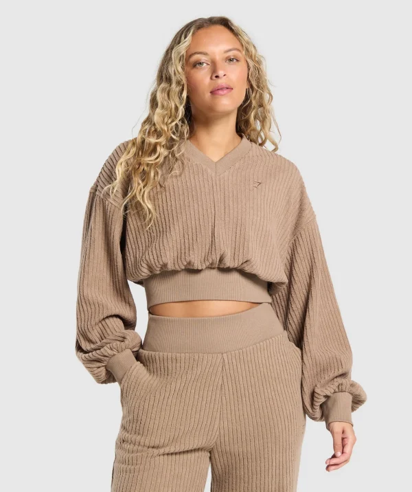 Cropped Cord Sweater