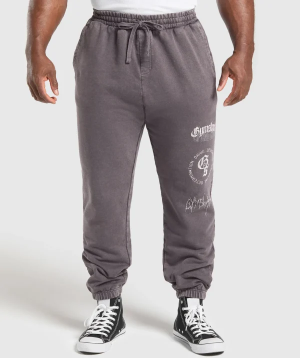 Distressed Graphic Joggers