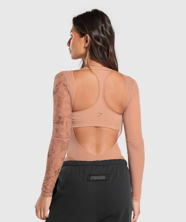 Elevate Tattoo Graphic Mesh Bodysuit