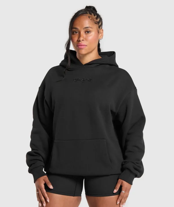 Embroidered Logo Oversized Hoodie