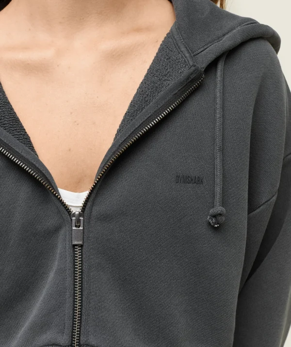 everywear Cropped Zip Hoodie