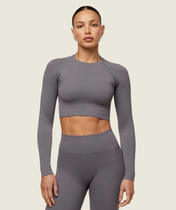 everywear Seamless Long Sleeve Crop Top