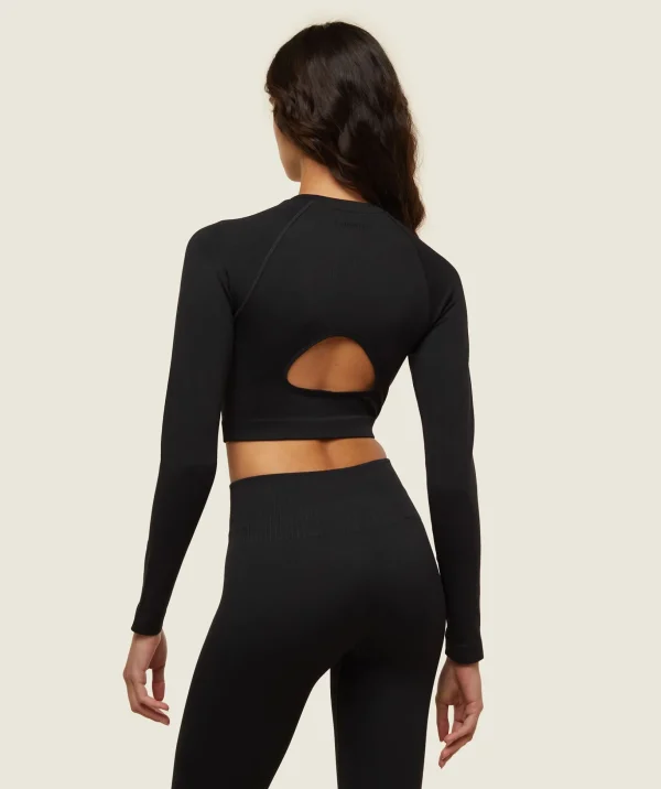 everywear Seamless Long Sleeve Crop Top