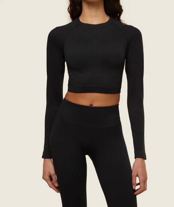 everywear Seamless Long Sleeve Crop Top