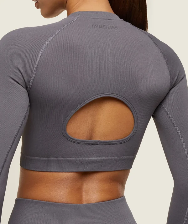 everywear Seamless Long Sleeve Crop Top