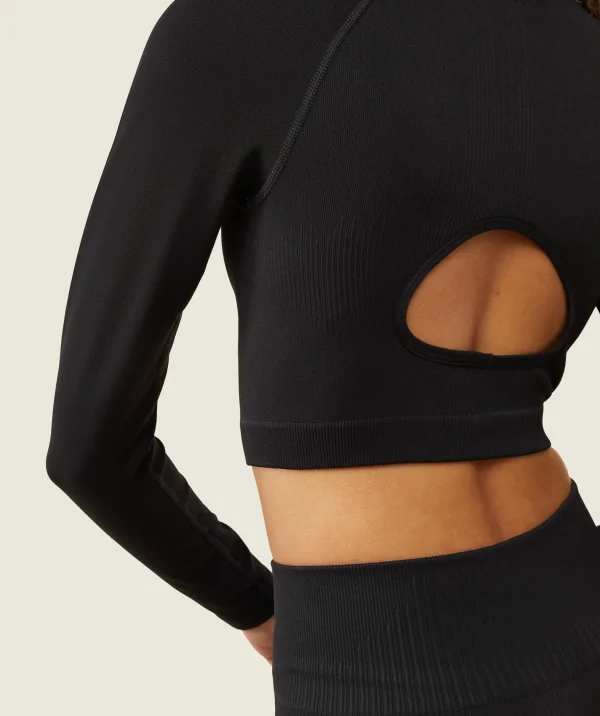 everywear Seamless Long Sleeve Crop Top