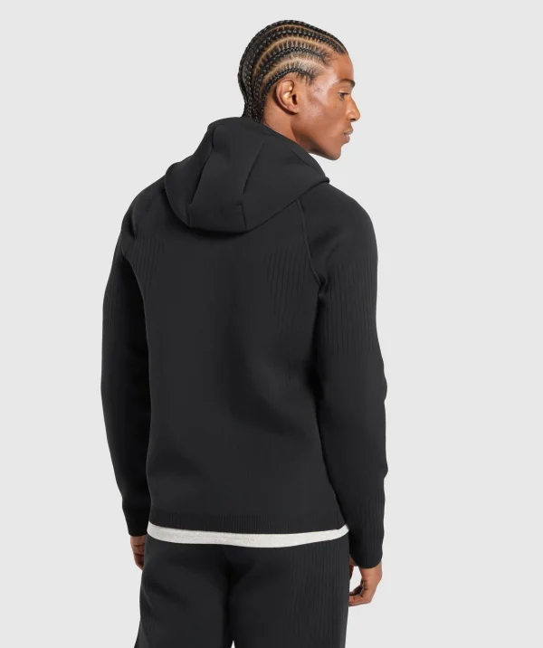 Flat Knit Zip Up Hoodie