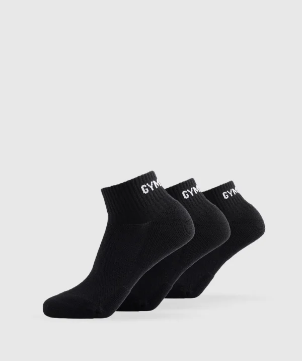 GS Jacquard Quarter Socks 3pk