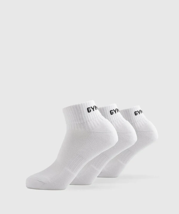 GS Jacquared Quarter Socks 3pk