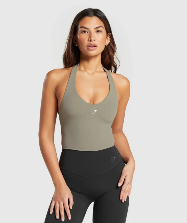 Halter Neck Cami with Shelf