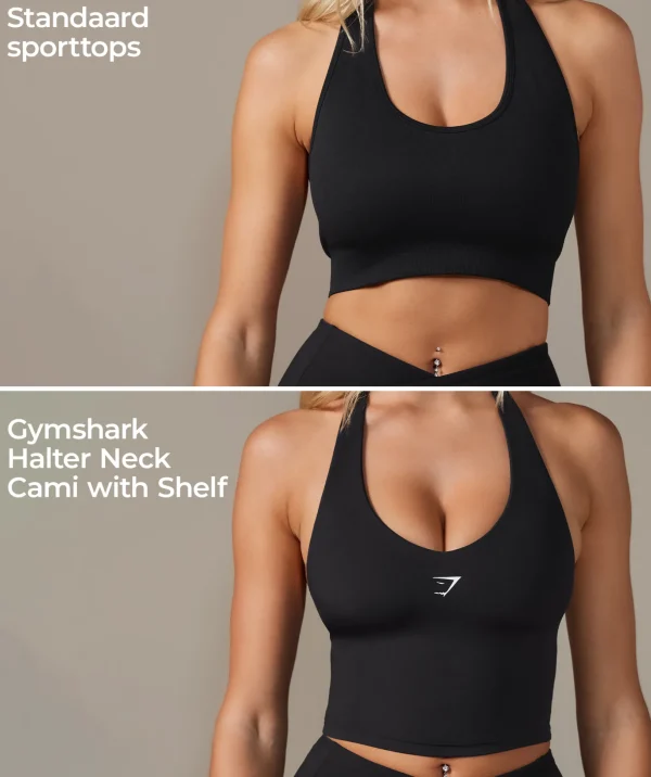 Halter Neck Cami with Shelf