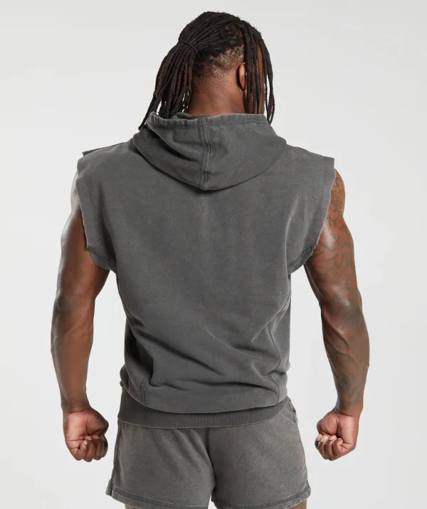 Heritage Washed Sleeveless Zip Hoodie