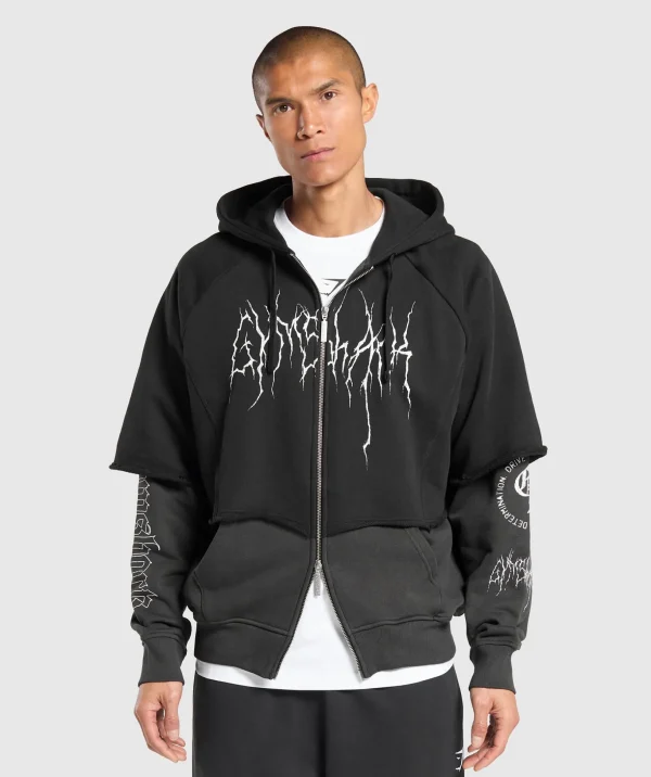 Layered Zip Up Hoodie